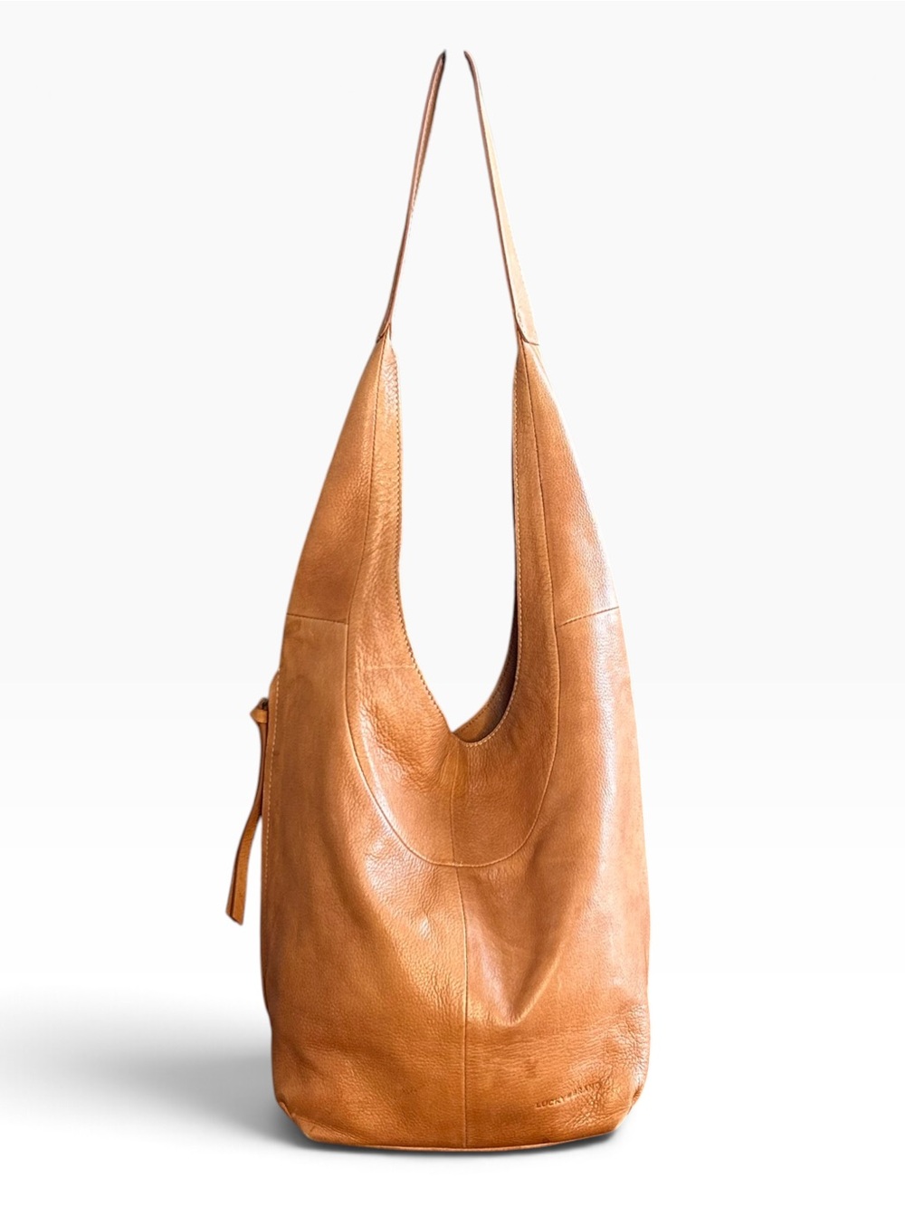 Lucky Brand genuine leather structured style hobo bag in brown